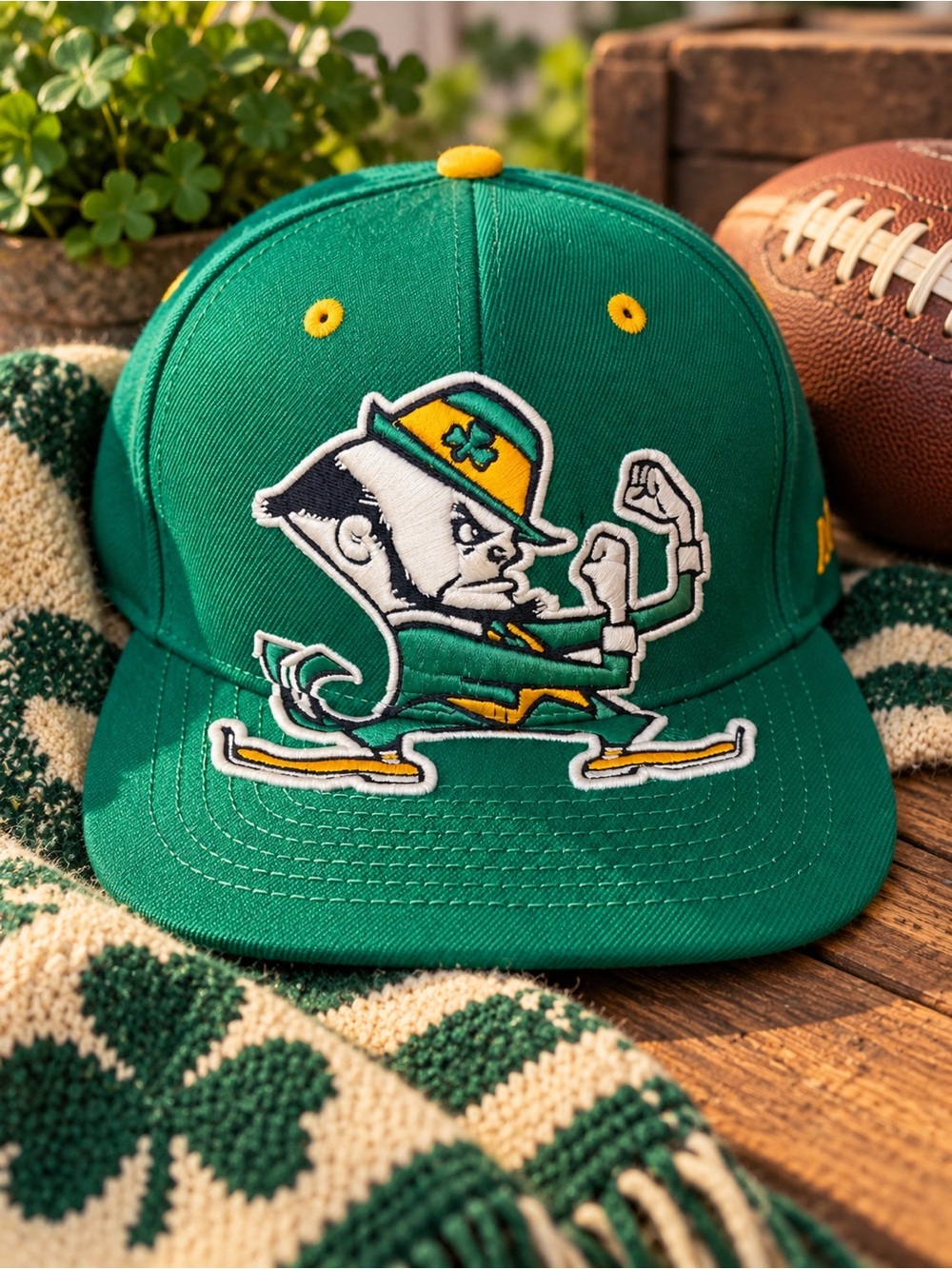 VTG Notre Dame Fighting Irish Zephyr Menace Green Snapback Hat Cap NCAA Football